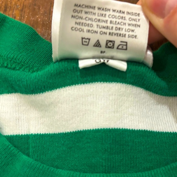 Hanna Andersson Kids Short Pajama Set Christmas Winter Green Peppermint Stripes - Picture 5 of 11